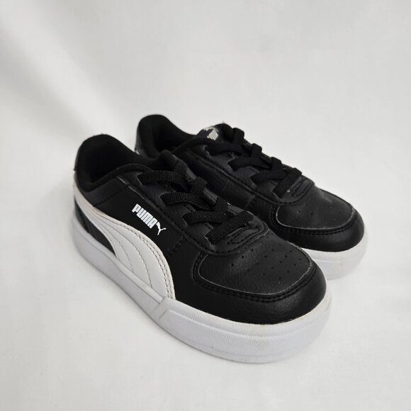 PUMA Leather 382058-02 Caven AC Inf Shoes Black & White Kids Size 9C Infant - Picture 1 of 7